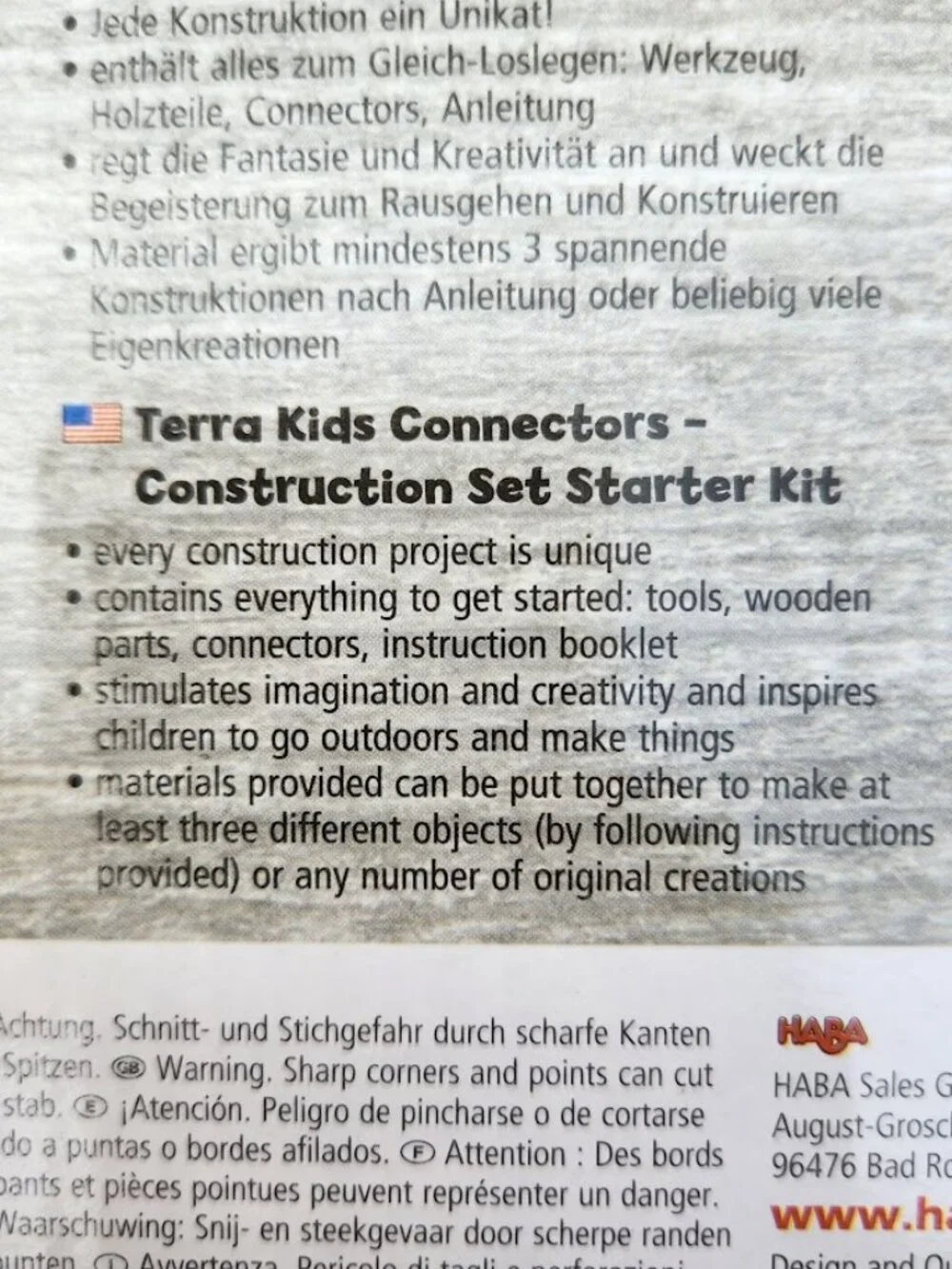 HABA Terra Kids Connectors Backyard Nature Craft Kit STEM ENGINEERING Toy NEW Mo